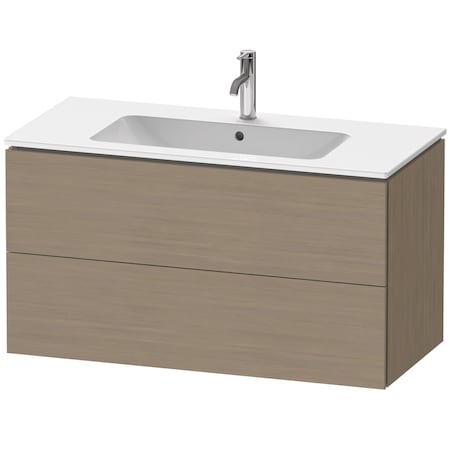 Duravit L-Cube Two Drawer Wall-Mount Vanity Unit Oak Terra LC624203535